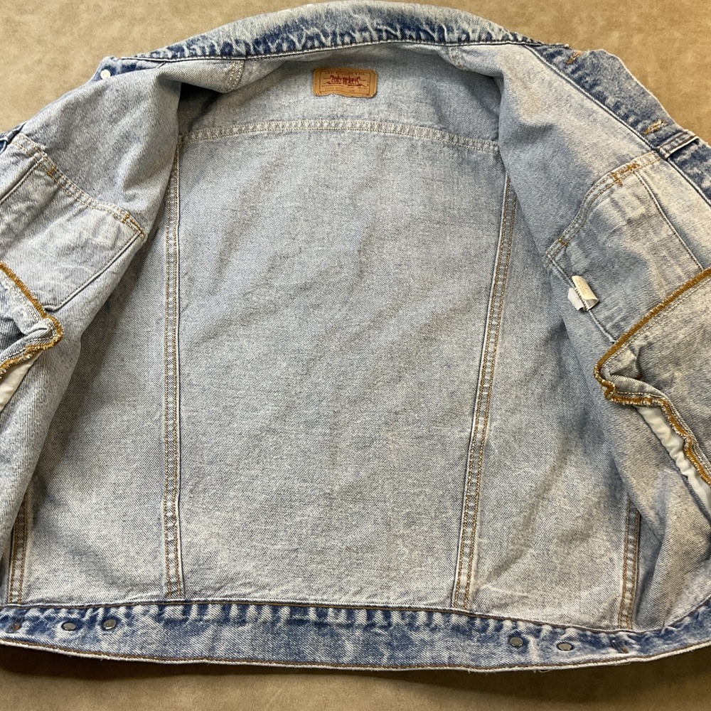 Vintage Levis Jean Jacket Denim Trucker Acid Wash Y2K 90s WPL423 Men Sz L USA - Picture 8 of 12